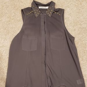 Grey top with spiked collar